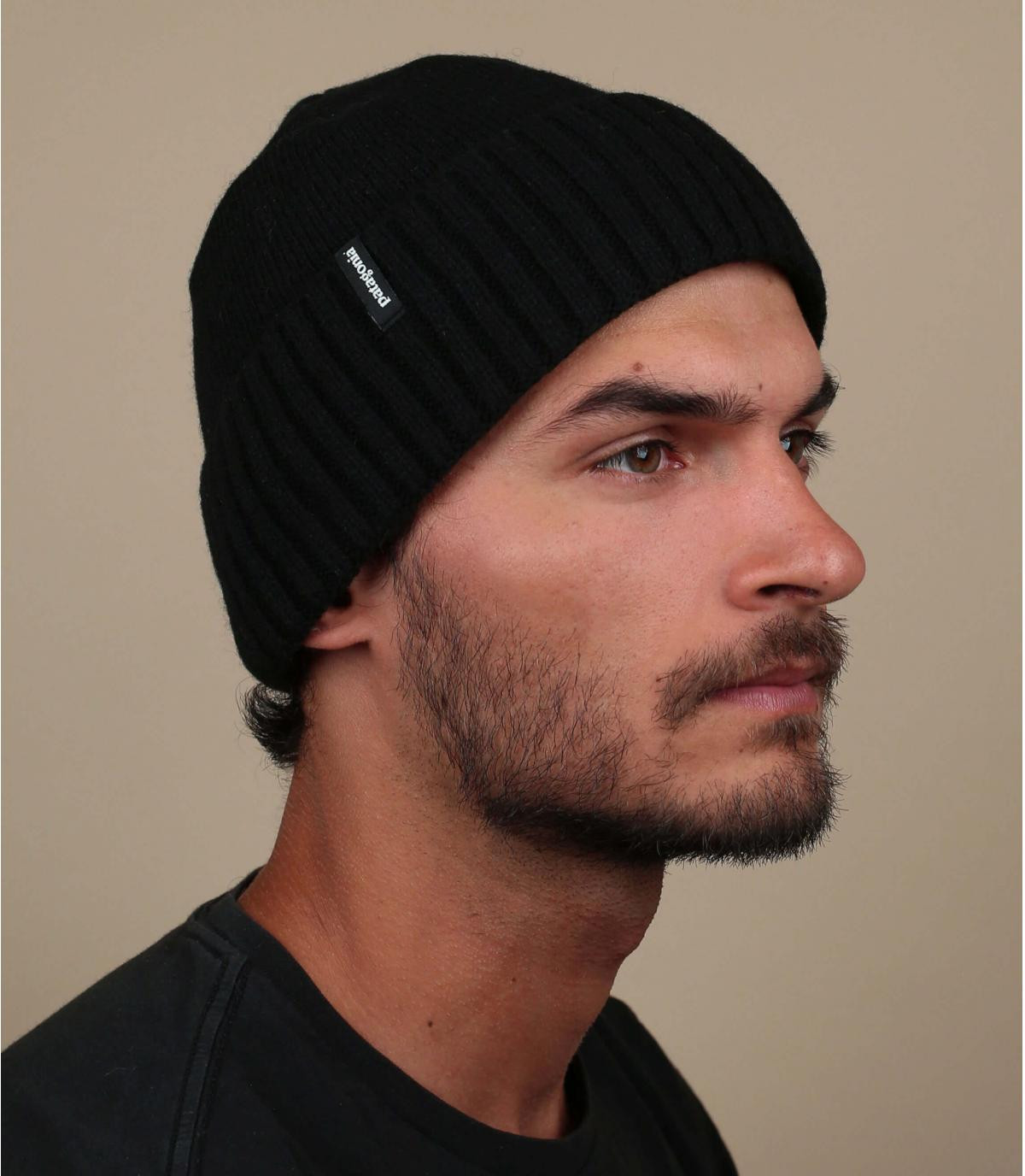 Patagonia black wool benaie Brodeo beanie black